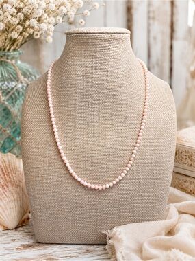 Angel Skin Coral Natural 3/4mm Sterling Silver Clasp 20’